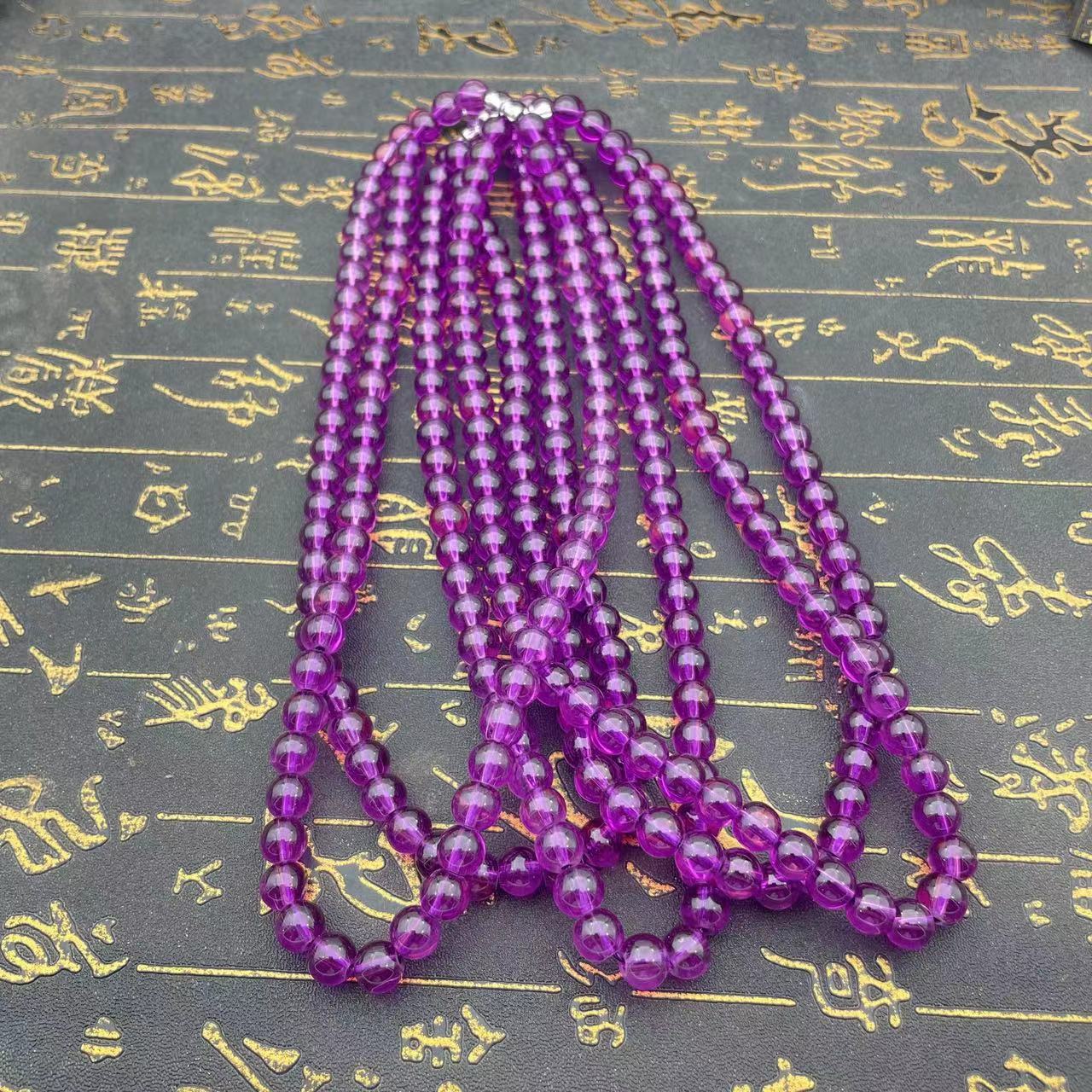 小清新仿紫水晶锁骨项链 玻璃烤漆时尚女款送同学闺蜜项链手饰品