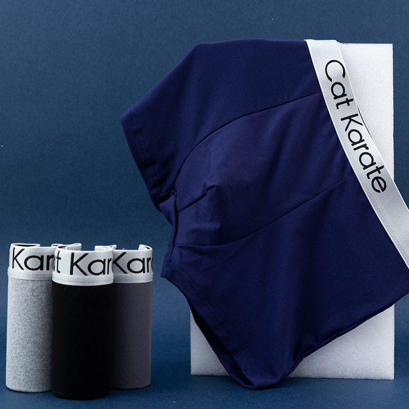 Men's Underwear, Men's Boxer Briefs, Solid Color, Breathable, Large Size, Shorts, Milk Silk Fabric, Breathable and Comfortable