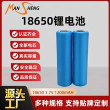 18650换皮电池蓝1200mAhA品电芯3.7v强光手电筒风扇可用定制图文