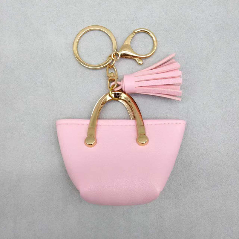 Llavero para mujer, bolso, colgante, joyería, mini monedero de almacenamiento de cuero lindo europeo y americano