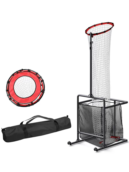 Portable Movable Volleyball Practice Net Adjustable Volleyball Training Net II Pass Net with Collected Ball Net