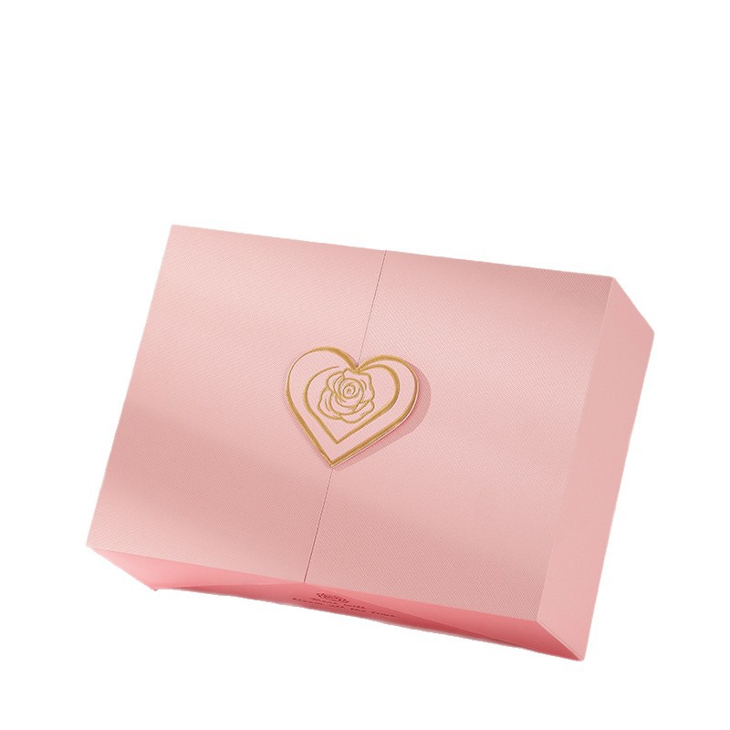 Nueva caja de regalo rosa de doble apertura, caja de regalo para el Día de San Valentín, caja de regalo de alta gama para niñas, caja de regalo de recuerdo, caja de embalaje al por mayor