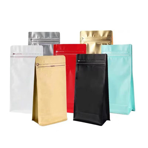 Tea leaves self-sealing bag leisure food octagonal seal aluminum composite plastic bag coffee bean valve packaging bag