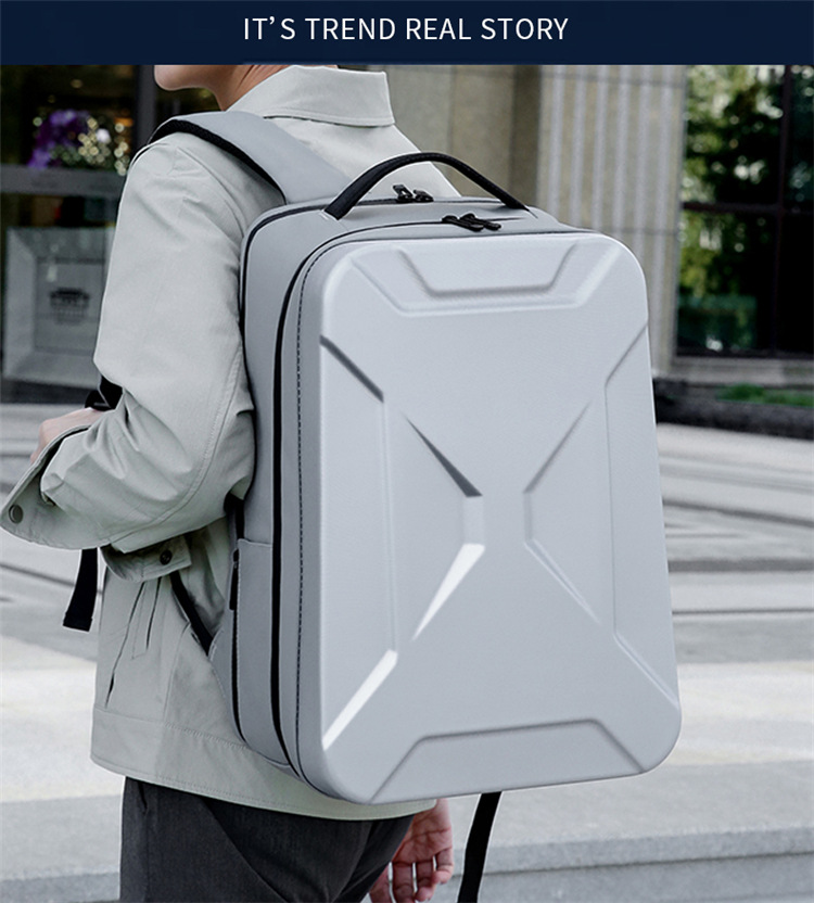 A new cross-border hard-shell business backpack with large capacity and multiple functions, a 17-inch computer bag for commuting and business trips, and a high-end feel on both shoulders undefined