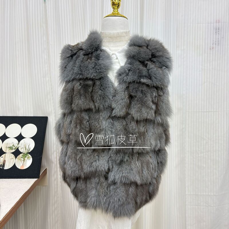 Real Fur Genuine Fur Manufacturer Direct Sales Fox Fur Vest Versatile Slimming Fashionable Fur Vest Internet Celebrity Style Warm Real Fur Genuine Fur Manufacturer Direct Sales Fox Fur Vest Versatile Slimming Fashionable Fur Vest Internet Celebrity Style Warm