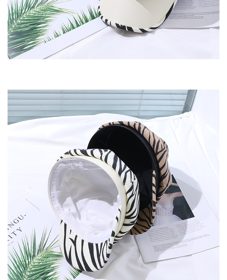 Leisure Striped Stitching Pu Leather Octagonal Hat NSKJM103750