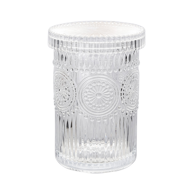 レトロなレリーフ太陽の花のガラスの縦の紋様のコップのコップの彫刻の花は家庭用のコーヒーの牛乳のコップのジュースのコップを厚くします。|undefined