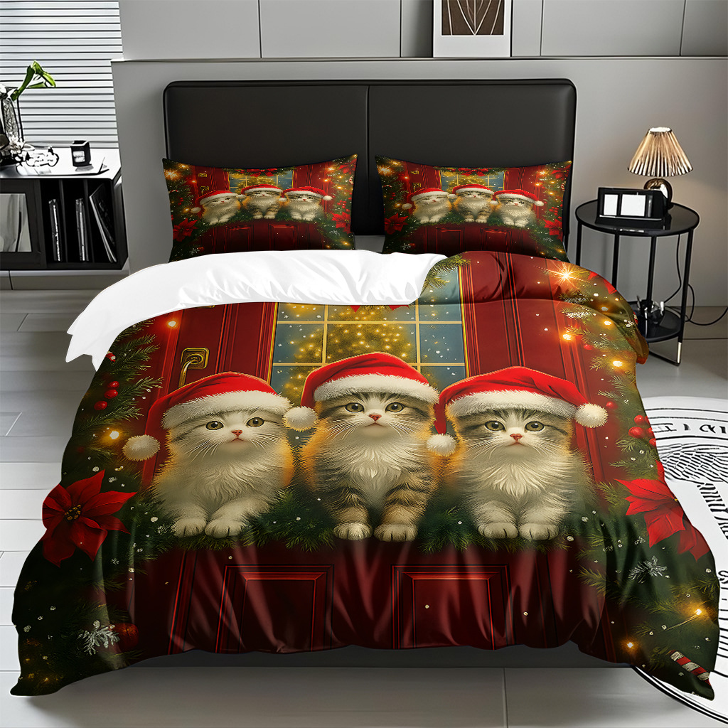 Impresión digital 3D Kit de colcha de navidad muñeco de nieve alce piel fábrica de textiles caseros directa TEMU / JIT