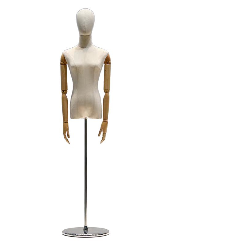Colgante tienda de ropa de mano accesorios de modelo ventana de ropa de mujer mitad líder plataforma de exhibición estante modelo de vestido de boda estante