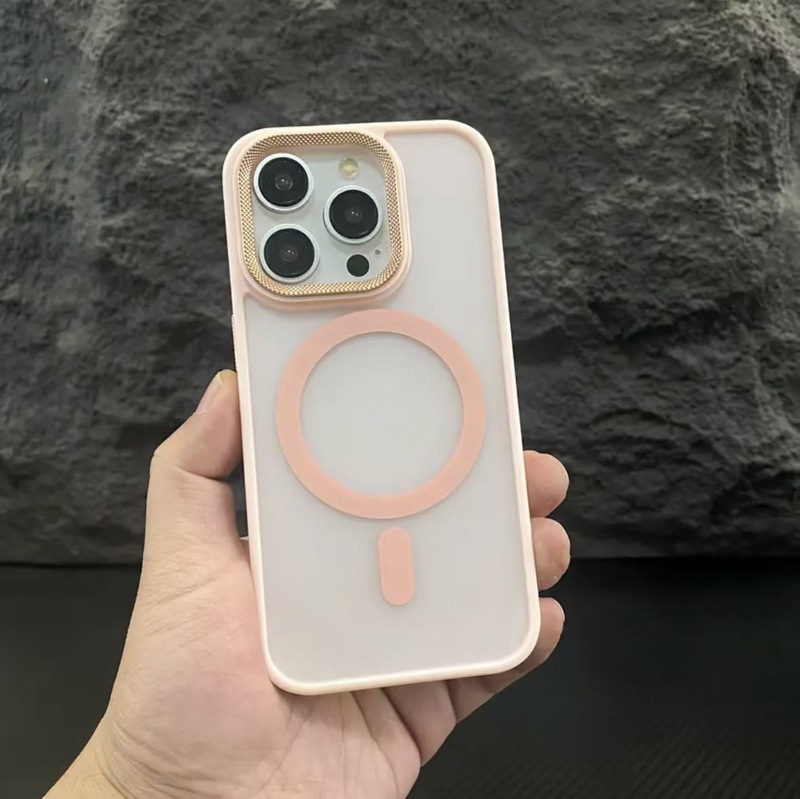 IPhone15Promaxドリルレンズの肌感フロスト磁気吸引携帯ケースリンゴ14転倒防止保護カバーを適用|undefined