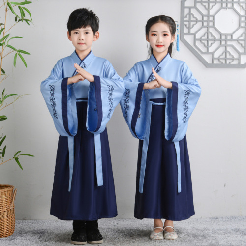 Hanfu girls, primary school students, traditional Chinese school uniforms, boys, ancient costumes, schoolgirls, Chinese style costumes, children's New Year's Day performance costumes, men