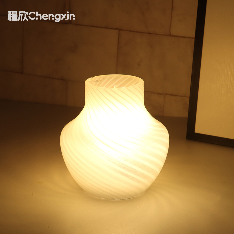 Modern and minimalistic atmospheric glass table lamp, retro creative lantern for bed for bedroom, light luxury style