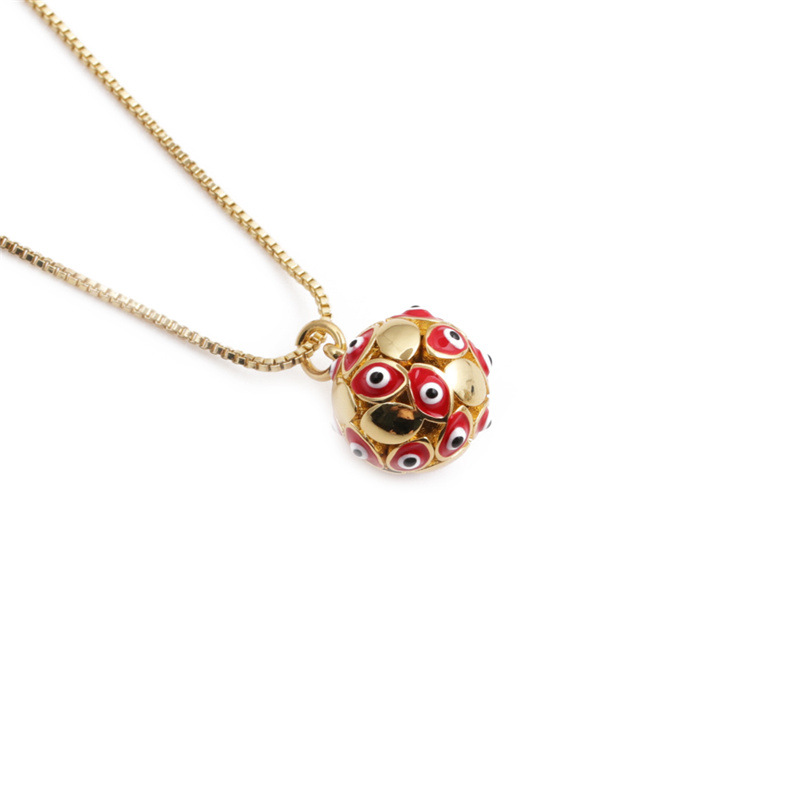 cross-border copper-plated real gold dripping eye ball pendant Devilu0027s eye necklace