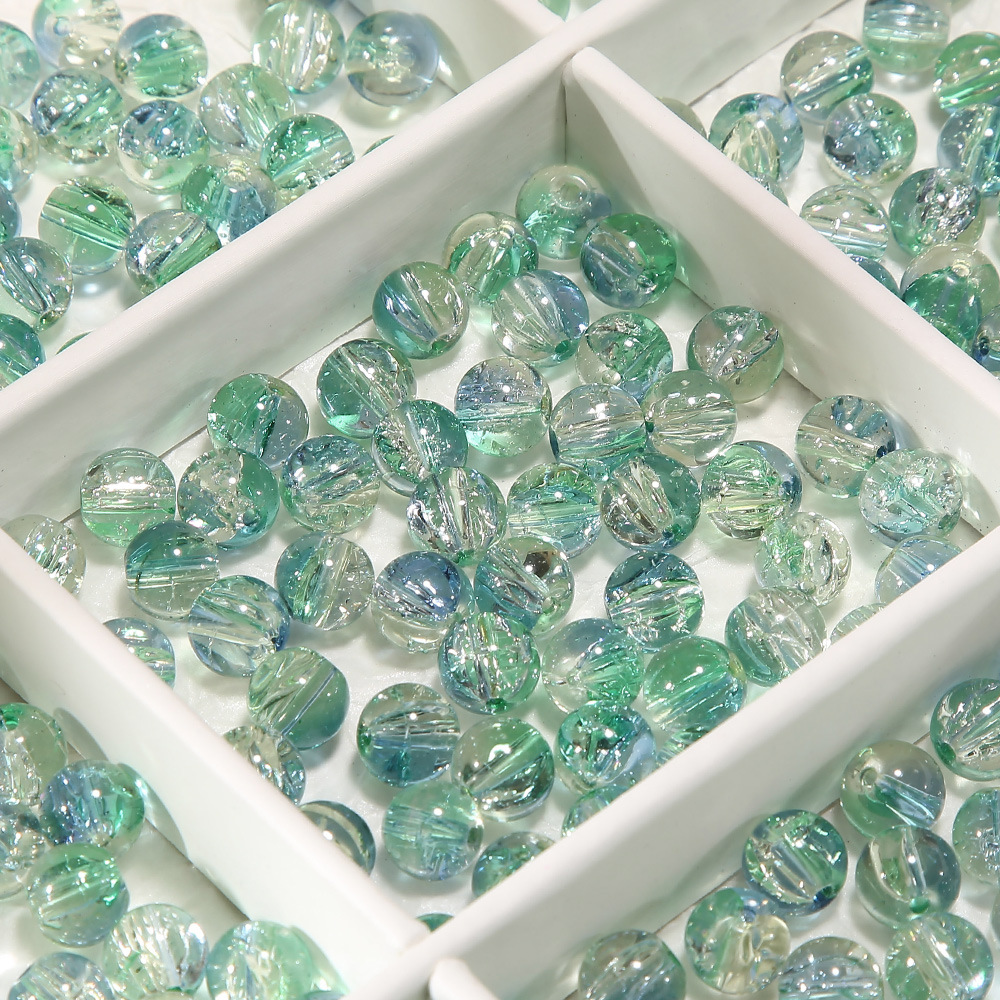 10 ミリメートル [ビッグフィッシュベゴニア] アイスクラック爆発ビーズガラスビーズ手作り diy ブレスレットビーズジュエリーアクセサリー素材