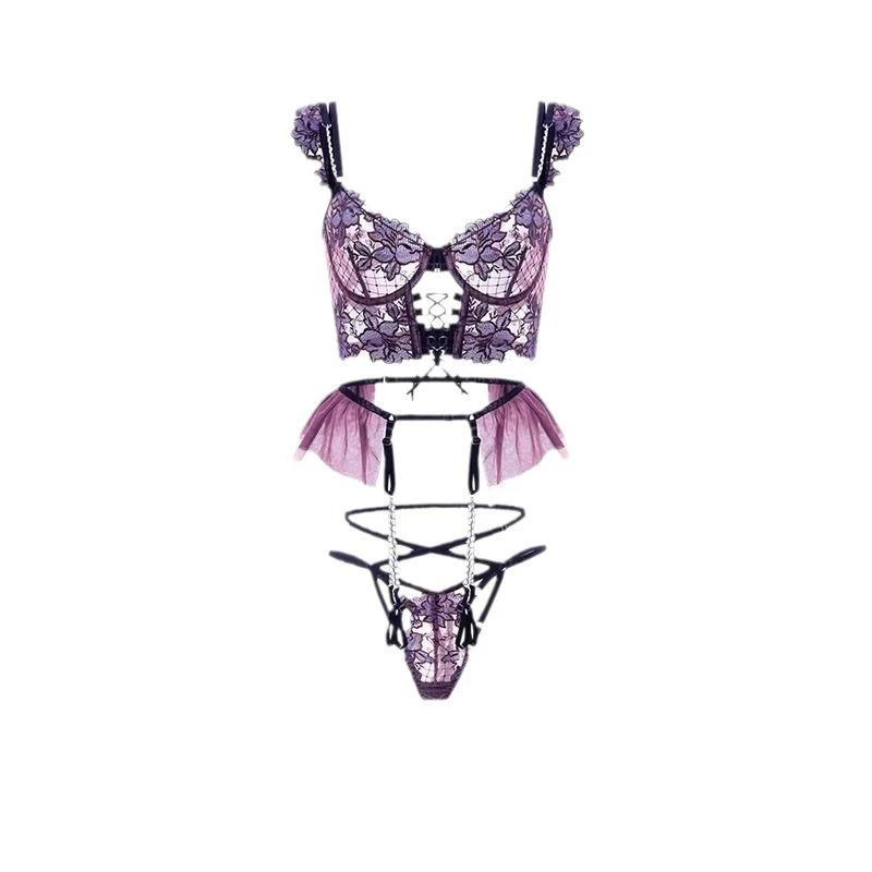 (), sexy underwear, lace set, with embroidery, 3 piece set