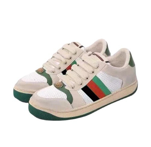 European Station Dirty Shoes for Women and Men, Couple Compatible, Versatile, Genuine Leather, Retro, Distressed, Floral Patterns, Small Dirty Shoes, Flat Sole, Casual and Sports Shoes
