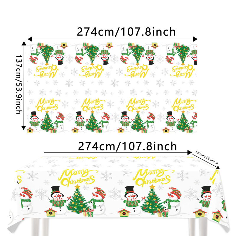 Merry Christmas圣诞节桌布一次性派对节日桌布pe桌布派对装饰品|undefined