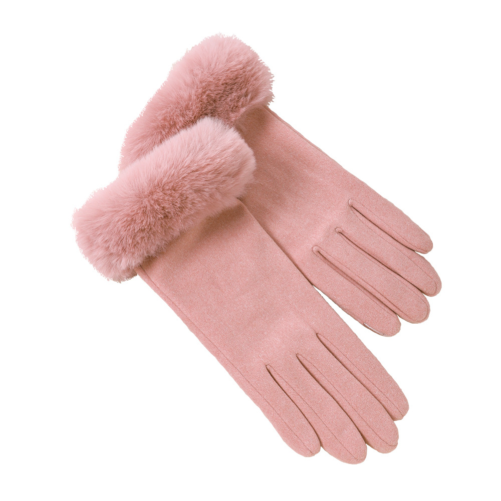 Guantes cálidos para mujeres, guantes anti-viento y anti-frio para conducir al aire libre, guantes anti-deslizante para pantalla táctil de otoño y invierno