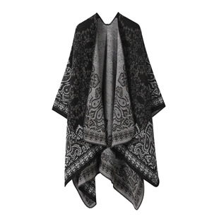 Original Design Retro Imitation Cashmere Shawl Ethnic Style Summer Travel Large Scarf Knitted Cloak Cloak for Women