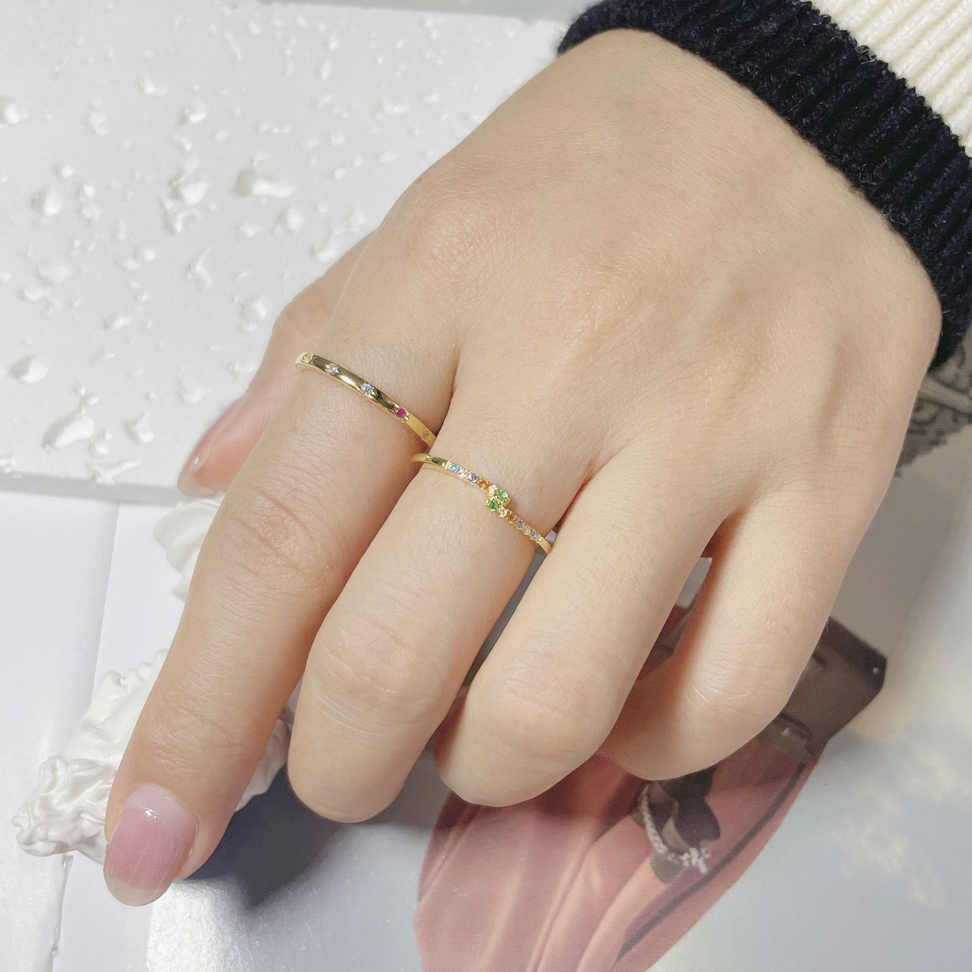 Women's Gender 925 Sterling Silver Zircon Geometric Rings 925 Sterling Silver Rings