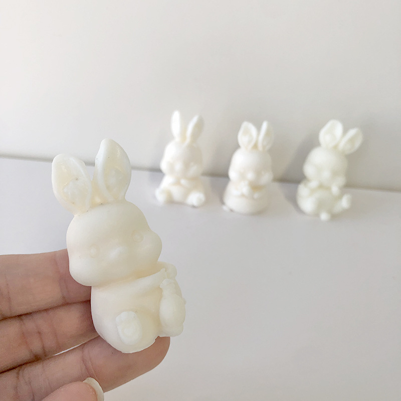 Transfronteriza nuevo cuatro lindo conejo aromaterapia vela de silicona para hornear pastel molde fragante decoración de yeso molde