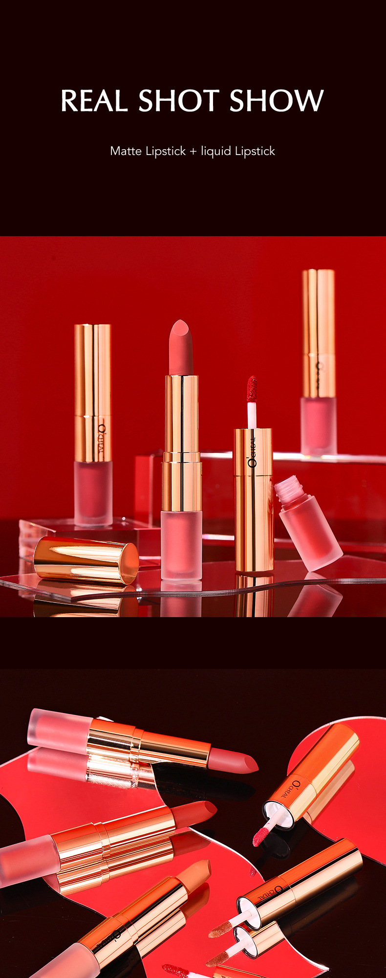 Lässig Einfarbig Kunststoff Lippenstift display picture 2