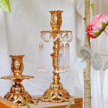 IZ4A欧式复古纯铜雕花烛台法式蜡烛全铜家居摆件装饰餐桌欧式拍摄