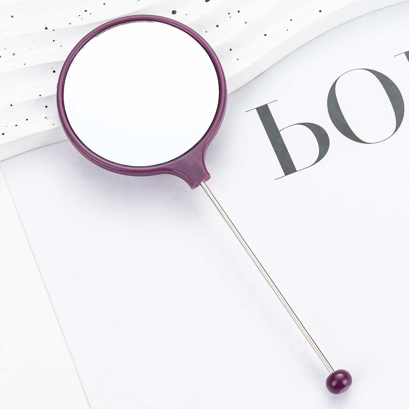 Espejo de maquillaje redondo portátil de alta definición, maquillaje portátil, mini manejo, espejo al por mayor.