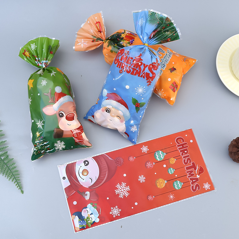 2025年 クリスマス キャンディバッグ トースト袋 食品包装袋 透明ガラス紙 フラットポケット ギフト包装袋|undefined