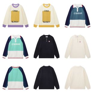 24 Autumn and Winter New Trendy Brand Letters All over the Body Logo Round Neck Knitted Sweaters for Men and Women Loose Casual Tops