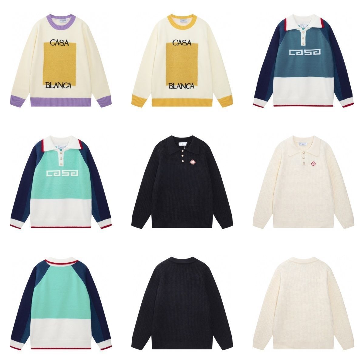 24 Autumn/Winter New Trendy Brand Letter All-Over Logo Crew Neck Knit Sweater Unisex Loose Casual Long Sleeve Top