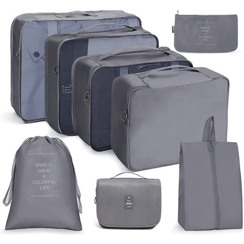 Amazon travel storage bag, seven-piece, eight-piece, nine-piece set, digital wash, make-up, clothes, dust-proof luggage bag