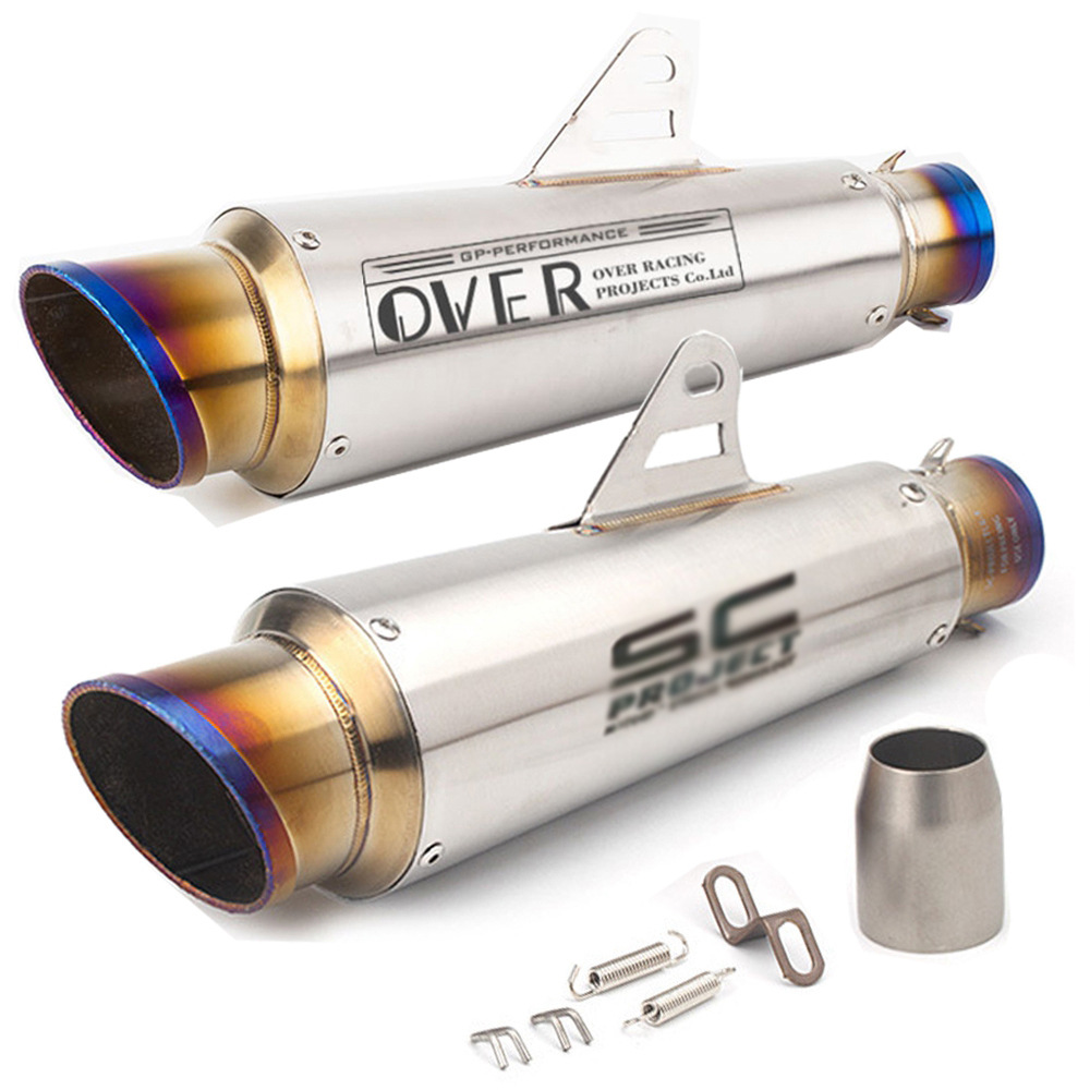 Shark Mouth over Exhaust Motorcycle Exhaust Pipe Suitable for Ninja 400/Z250/R6/R1/Cbr/Mt07/R3