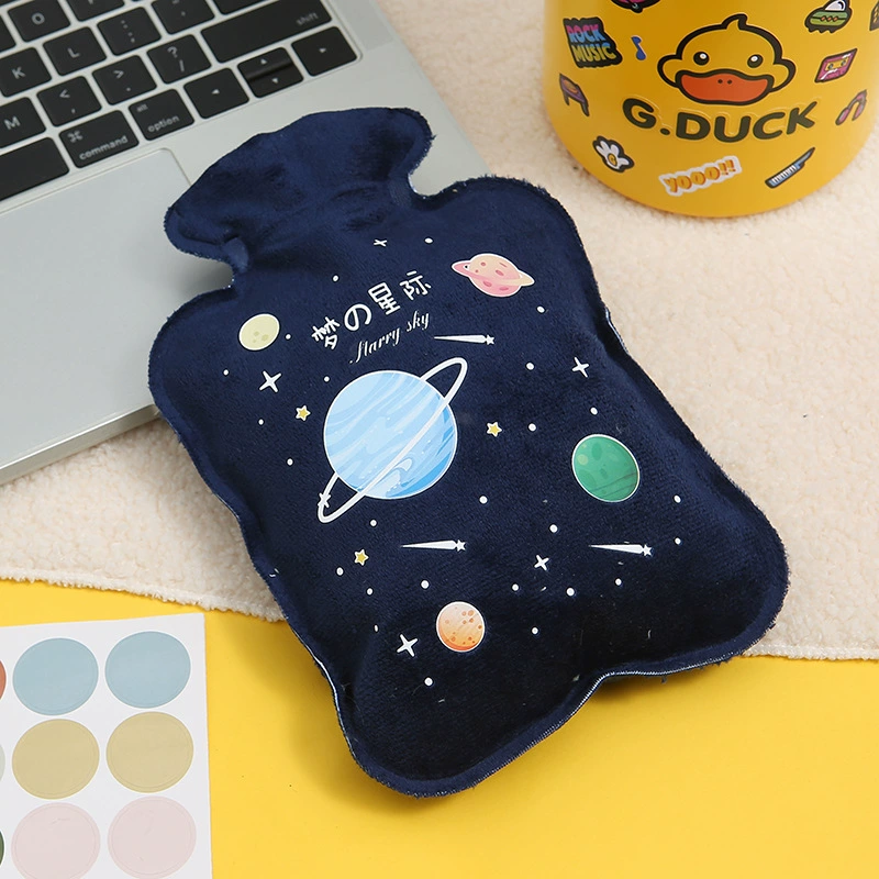Big plush handheld water container for students, small keep warm cute hand warmer