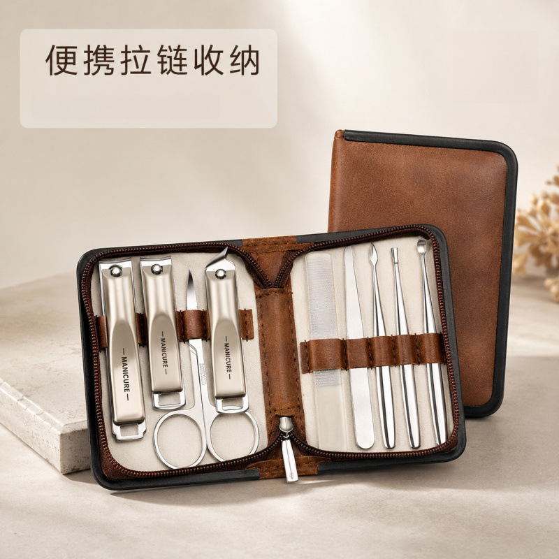 New nail clipper set, original full set of nail clippers for men, high-end nail cutter with ear pick and nail file