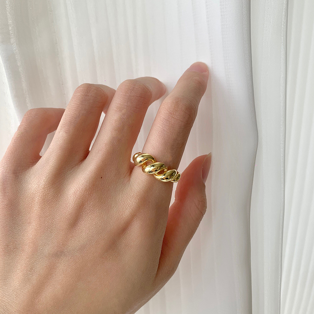 Fashion Solid Color Sterling Silver Plating Open Ring 1 Piece