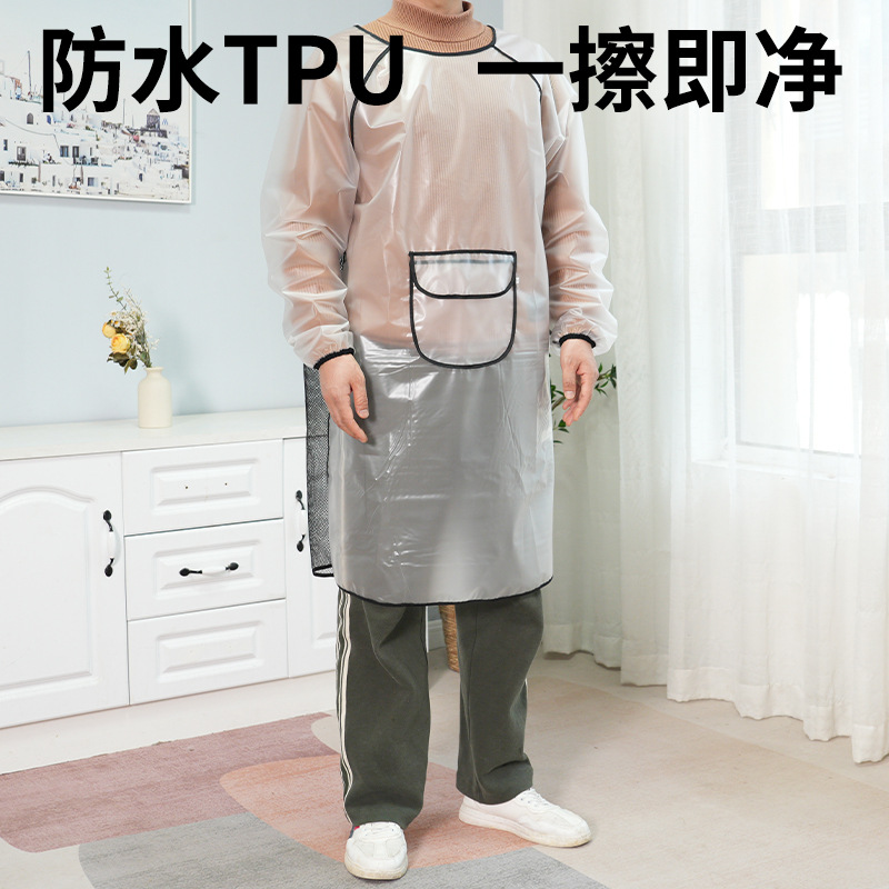 Pet Bathing Tpu Waterproof Apron Pet Beautician Work Clothes Pet Shop Grooming Robe Dog Washing Extended Coverall