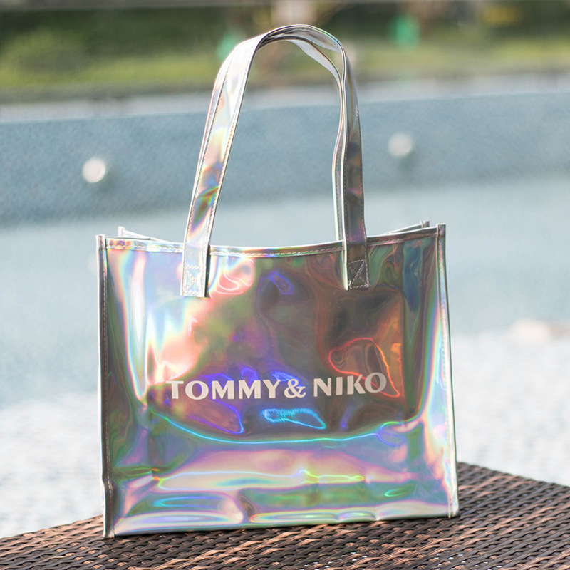 Cross-Border Amazon Laser-Printed Tote Bag Opaque Pvc Bag Beach Bag Exhibition Event Gift Bag Exhibition Gift Cross-Border Amazon Laser-Printed Tote Bag Opaque Pvc Bag Beach Bag Exhibition Event Gift Bag Exhibition Gift