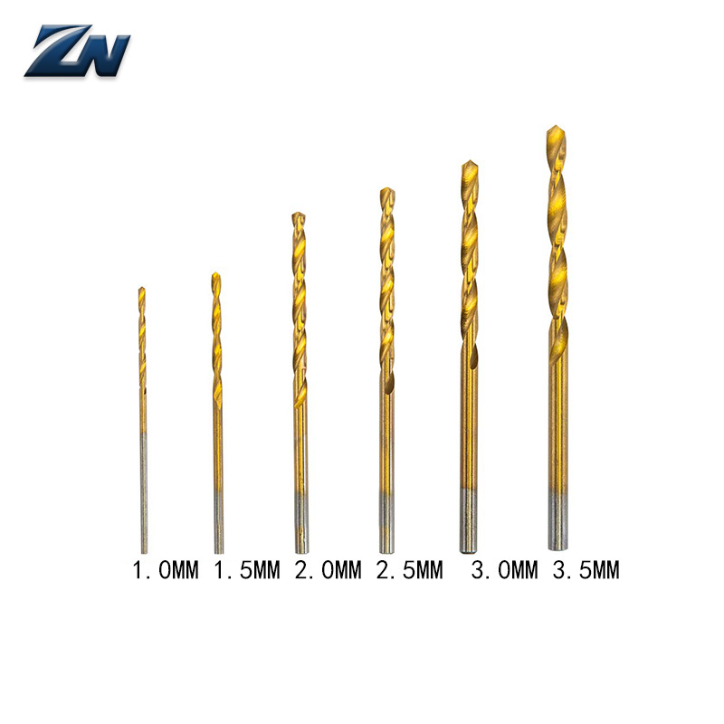 60-pieza pequeña broca de titanio Chapado en combinación de taladro de torsión 1.0-3.5mm60PC combinación de broca