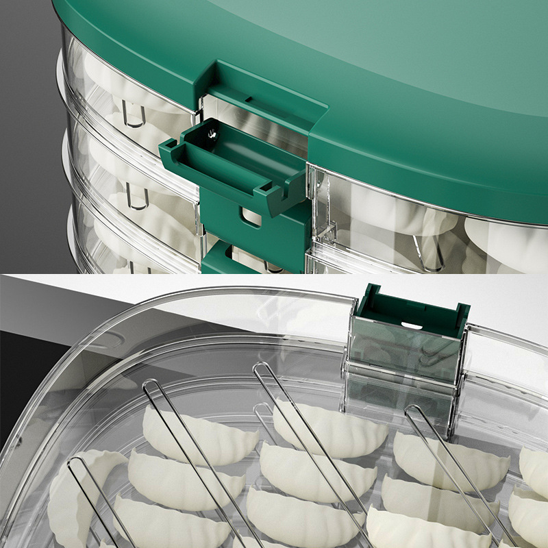 家庭用大容量タッパー手持ち式多層餃子皿収納ケースタイム冷凍カオス餃子ケース付き|undefined