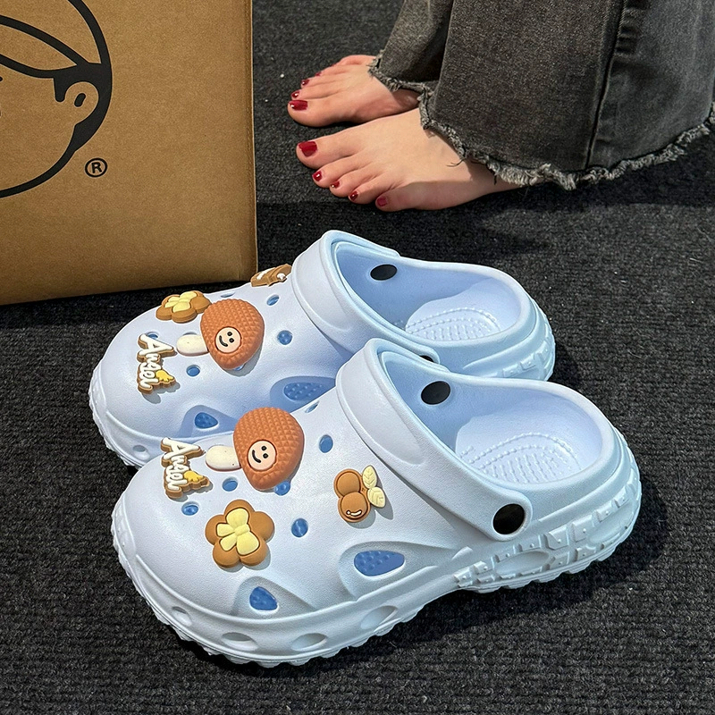 Семейные летние сандалии для улицы 2025 года, новые EVA с толстой подошвой, увеличивающие рост, нескользящие, с эффектом "облака" для пар.