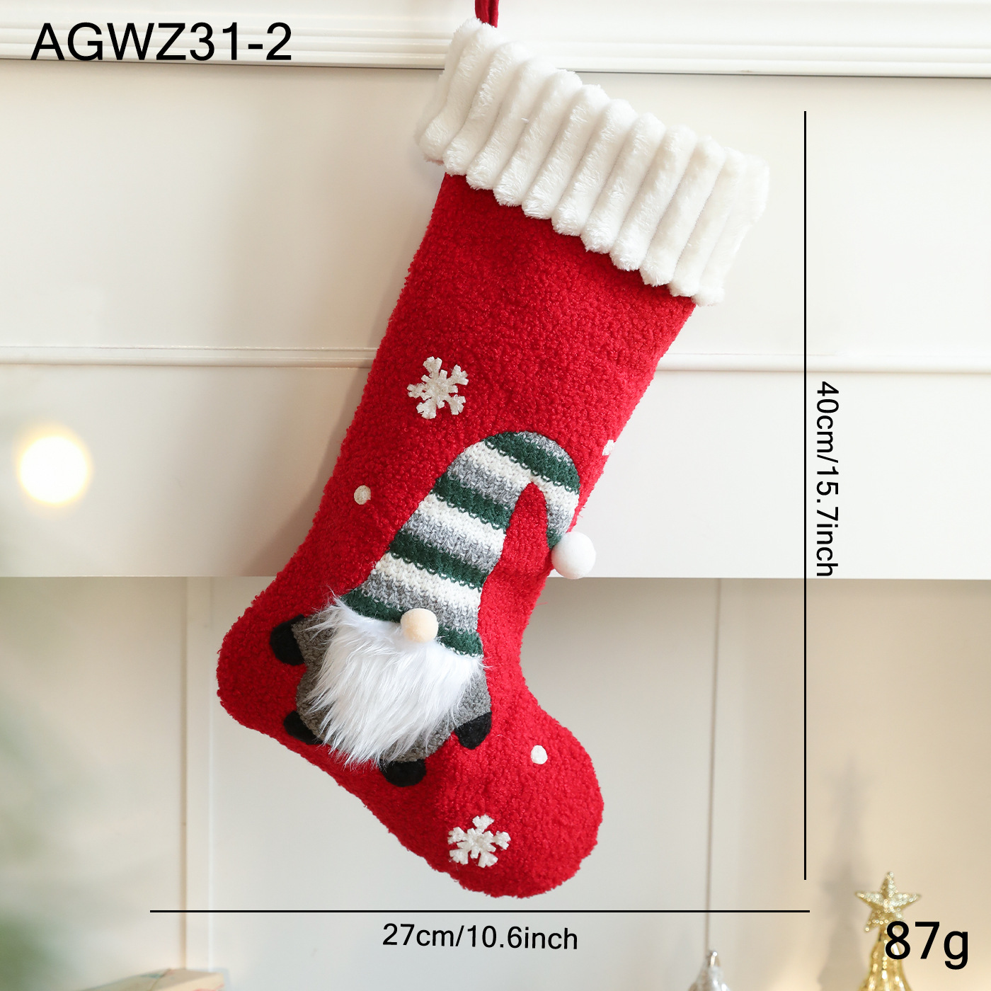 Nuevos calcetines de Navidad de peluche bolsas de regalo decoraciones de Navidad dibujos animados de Santa Claus calcetines diseño de escena