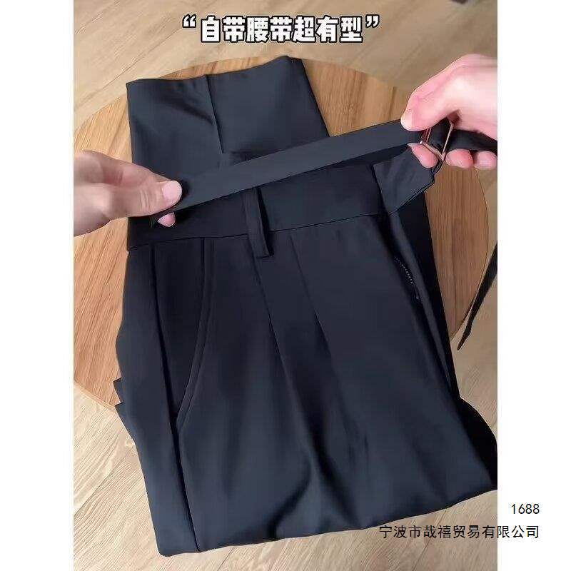 坠垂感西装裤男士韩版宽松不规则设计感腰头直筒阔腿裤发型师裤子
