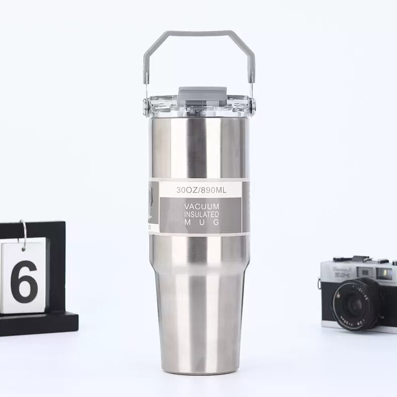 東南アジアアメリカンスタイル 20oz30oz カーカップポータブルシングルおよびダブルドリンク透明カバーアイスバ 304 ステンレス鋼魔法瓶カップ|undefined