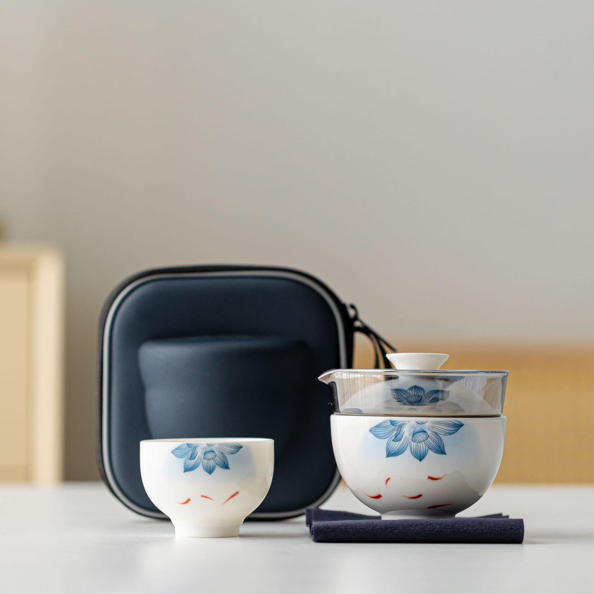 Travel Tea Set with Cute Panda Design, Cultural and Creative Small Gift for Clients, Portable Quick-Brew Tea Set, Event Commemorative Souvenir