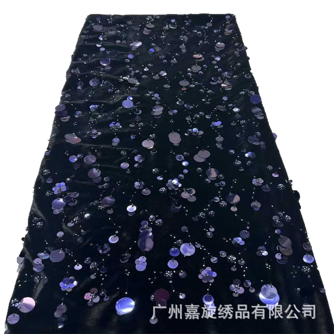 Nuevos estilos de otoño e invierno, varias especificaciones, borlas de lentejuelas, tela bordada de terciopelo, ropa de estilo étnico, vestidos, faldas cheongsam, tela de terciopelo.