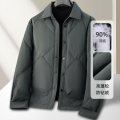 男式羽绒服2025秋冬90鸭绒保暖翻领工装休闲潮流防寒青年羽绒外套