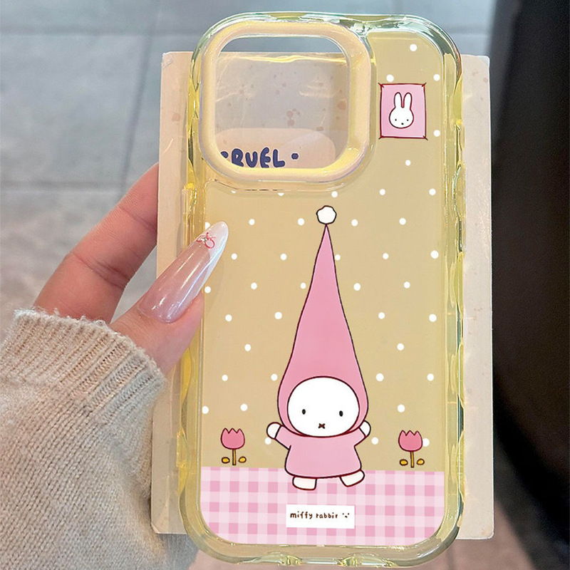 New Cartoon Two-In-One Mobile Phone Case Suitable for Apple, Anti-Sweat, Fashionable, Anti-Fall, Simple Cross-Body Four-Corner Lanyard for Women