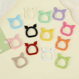 彩色烤漆异形开口弹簧扣酷洛米造型合金钥匙扣圈diy包挂饰品配件