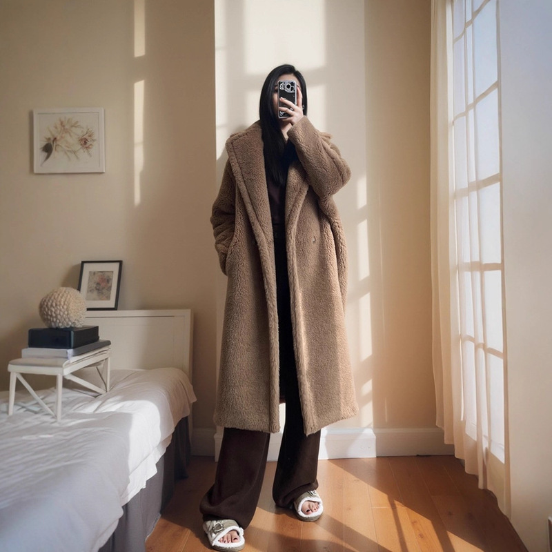Hengjia Teddy Bear Coat Loose Fit Wool Fur Women's Jacket